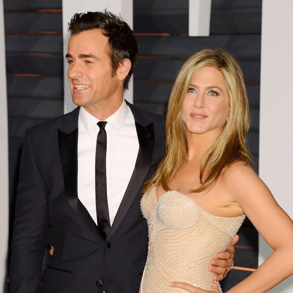 Justin Theroux et Jennifer Aniston à la soirée Vanity Fair après les Oscars, à Los Angeles, le 22 février 2015.