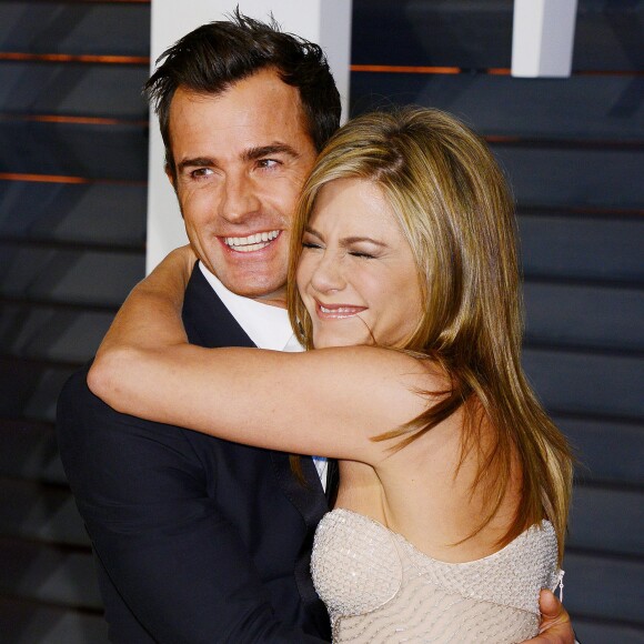 Justin Theroux et Jennifer Aniston à la soirée Vanity Fair après les Oscars, à Los Angeles, le 22 février 2015.
