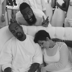 James Harden fête son anniversaire avec Kanye West et Kris Jenner sur le Fantasea, à Marina del Rey. Le 25 août 2015.