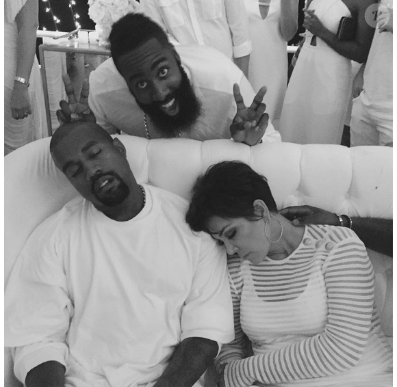 James Harden fête son anniversaire avec Kanye West et Kris Jenner sur le Fantasea, à Marina del Rey. Le 25 août 2015.