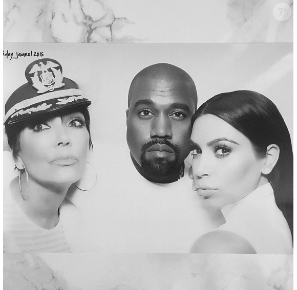Kris Jenner, Kanye West et Kim Kardashian assistent à la soirée d'anniversaire de James Harden sur le Fantasea, à Marina del Rey. Le 25 août 2015.