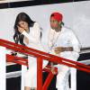 Kylie Jenner et Tyga arrivent à la soirée d'anniversaire du basketteur (et petit ami de Khloé Kardashian) James Harden sur le Fantasea, à Marina del Rey. Le 25 août 2015.