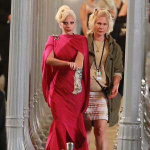 Lady Gaga sur le tournage de la série "American Horror Story : Hotel" à Los Angeles, le 20 août 2015.