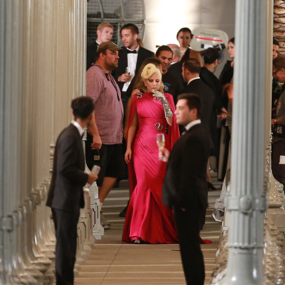 Lady Gaga sur le tournage de la série "American Horror Story : Hotel" à Los Angeles, le 20 août 2015.