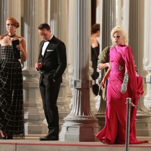 Lady Gaga sur le tournage de la série "American Horror Story : Hotel" à Los Angeles, le 20 août 2015.