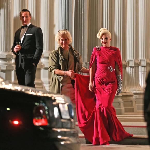 Lady Gaga sur le tournage de la série "American Horror Story : Hotel" à Los Angeles, le 20 août 2015.