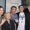 Elsa Zylberstein, Marie-France Brière, Jean Dujardin, Xavier Bonnefont et Claude Lelouch lors du 8e Festival du Film Francophone d'Angoulême, le 28 août 2015.