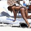 L'actrice Claudia Jordan profite d'un après-midi ensoleillé sur une plage de Miami. Le 1er septembre 2015.