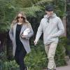 Exclusif - Hilary Duff, son père Robert, sa soeur Haylie Duff enceinte d'une petite fille et son fiancé Matt Rosenberg ont pris le petit-déjeuner au Beverly Hills Hotel à Beverly Hills, le 21 décembre 2014.