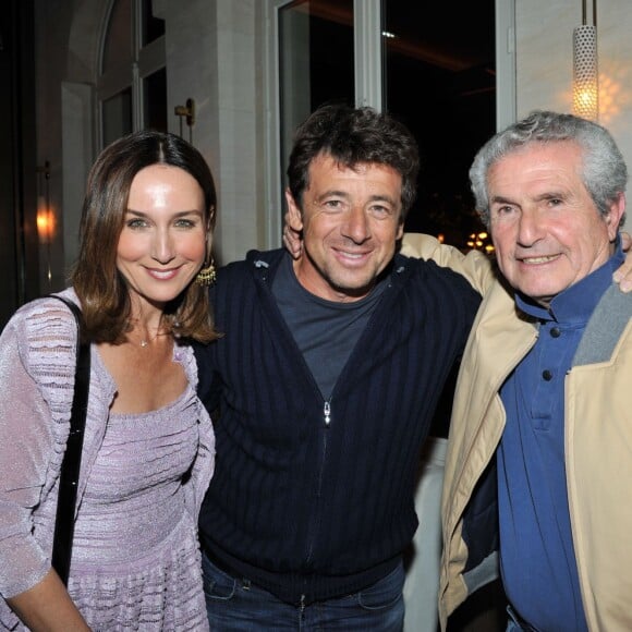 Exclusif - Patrick Bruel entre Claude Lelouch et Elsa Zylberstein - Premier anniversaire du restaurant "Victoria 1836" à Paris, le 2 septembre 2015.