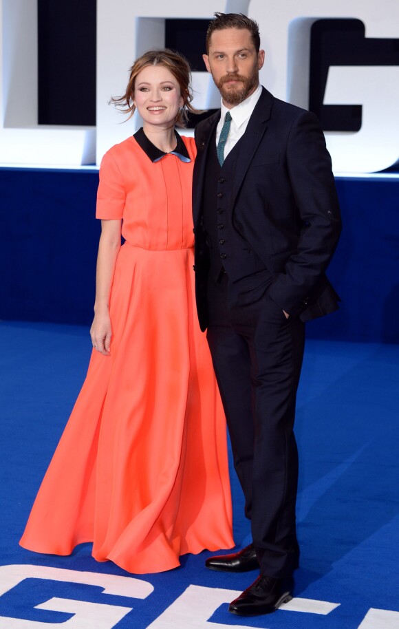 Tom Hardy et Emily Browning à l'avant-première du film "Legend" à Londres, le 3 septembre 2015.