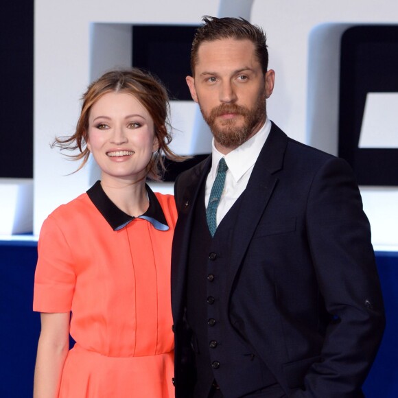Tom Hardy et Emily Browning à l'avant-première du film "Legend" à Londres, le 3 septembre 2015.