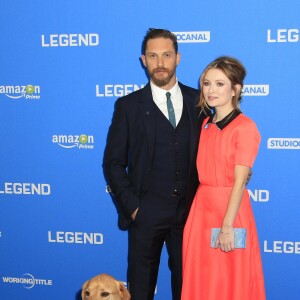 Tom Hardy et Emily Browning à l'avant-première du film "Legend" à Londres, le 3 septembre 2015.