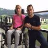 Kira Grünberg et Renaud Lavillenie, le 3 septembre 2015 à Bad Häring dans le Tyrol Autrichien - La jeune perchiste autrichienne est tétraplégique depuis un accident survenu à l'entraînement le 30 juillet 2015