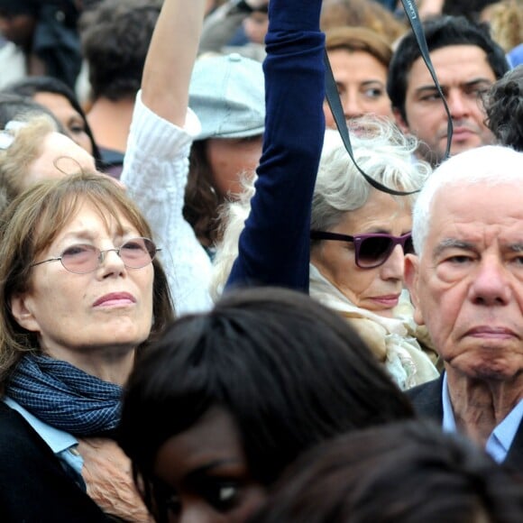 Jane Birkin - Manifestation Place de la République à Paris, en faveur des réfugiés, le 5 septembre 2015