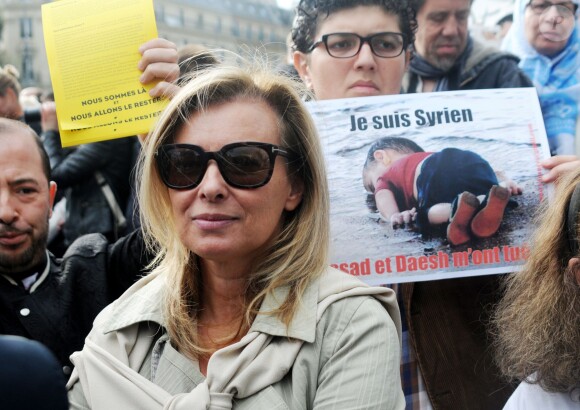Valérie Trierweiler - Manifestation Place de la République à Paris, en faveur des réfugiés, le 5 septembre 2015