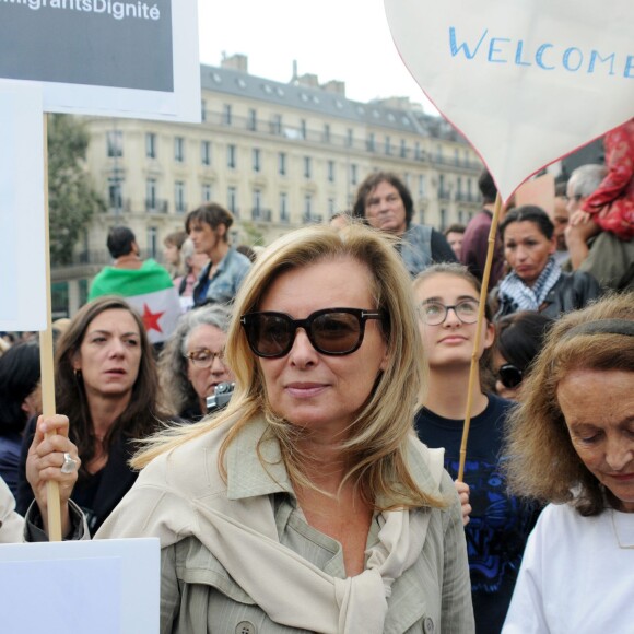 Valérie Trierweiler - Manifestation Place de la République à Paris, en faveur des réfugiés, le 5 septembre 2015