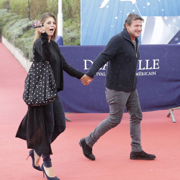 Benjamin Castaldi et sa nouvelle compagne Aurore Aleman - Tapis rouge du film "Knock Knock" lors du 41ème Festival du film américain de Deauville, le 5 septembre 2015.