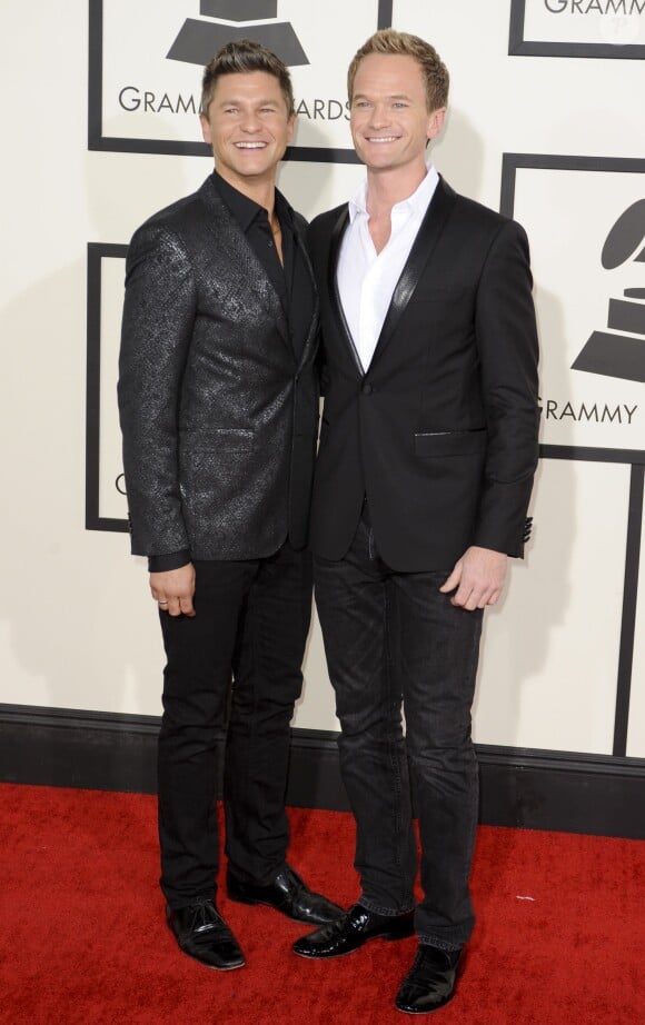 Neil Patrick Harris et David Burtka - 56eme ceremonie des Grammy Awards a Los Angeles le 26 janvier 2014.
