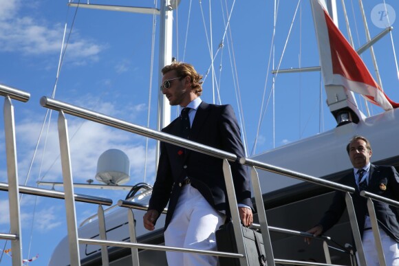 Pierre Casiraghi au Monaco Yacht Show le 23 septembre 2015.