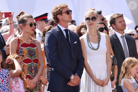 Pierre Casiraghi et Beatrice Borromeo lors des célébrations des 10 ans de règne du prince Albert II de Monaco, le 11 juillet 2015.