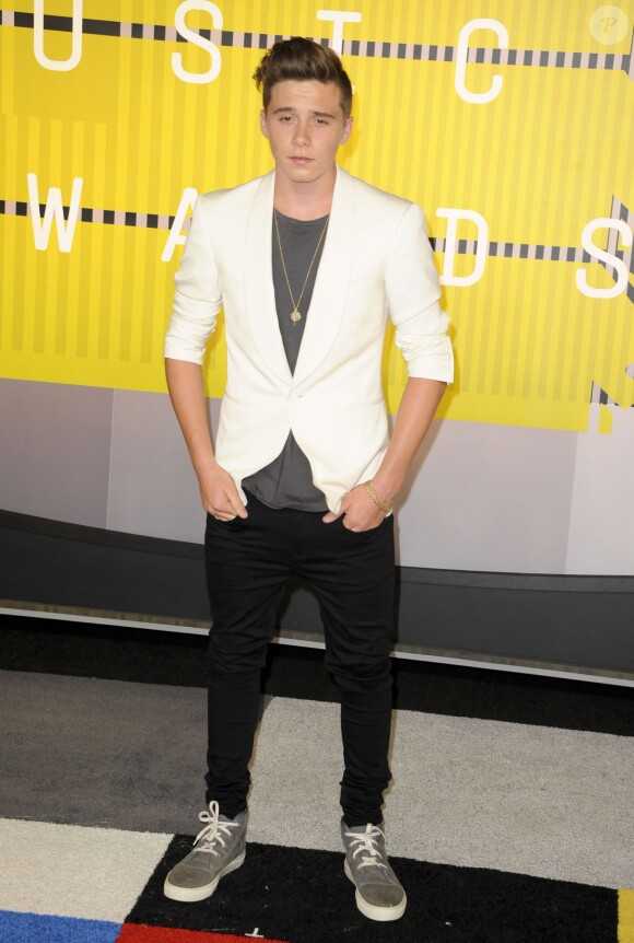 Brooklyn Beckham (habillé en Ralph Lauren) - Soirée des MTV Video Music Awards à Los Angeles le 30 aout 2015.