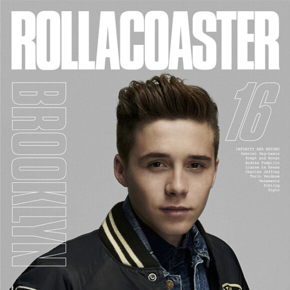 Brooklyn Beckham, le fils de David et Victoria Beckham fait sa première couverture pour le magazine anglais Rollacoaster.