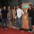 Mike Meldman et sa femme, George Clooney et sa femme Amal Alamuddin Clooney, Cindy Crawford et son mari Rande Gerber - Soirée de lancement de la marque de téquila "Casamigos" à l'hôtel Ushuaïa Ibiza Beach à Ibiza, le 23 août 2015