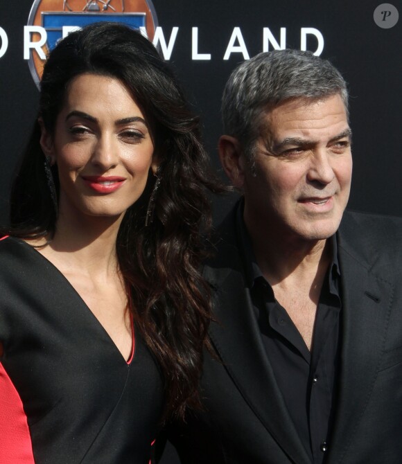 George Clooney et sa femme Amal Alamuddin Clooney - Première du film "A la poursuite de demain" à Los Angeles Le 9 mai 2015