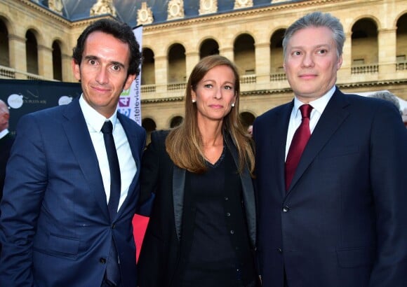 Alexandre Bompard, Anne Gravoin - Opéra en plein air - "La Traviata" (une production de Benjamin Patou, le PDG de Moma Group) dans la cour d'honneur de l'hôtel des Invalides, à Paris, le 8 septembre 2015.