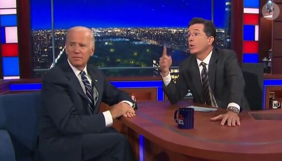 Joe Biden sur le plateau du Late Show. Septembre 2015
