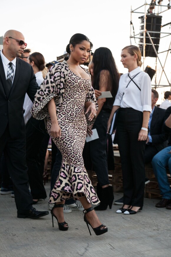 Nincki Minaj arrive au Pier 26 pour assister au défilé Givenchy printemps-été 2016 à New York. Le 11 septembre 2015.
