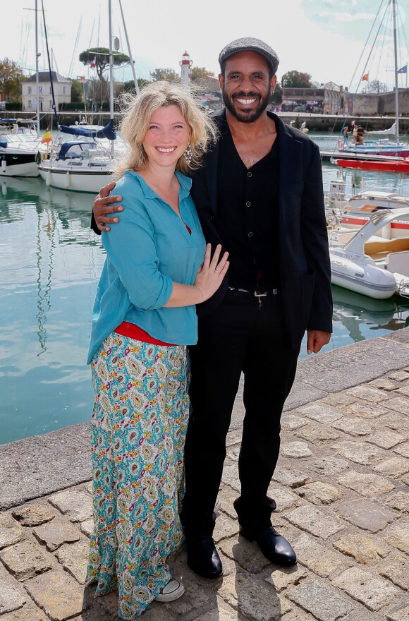 Cécile Bois et Loup-Denis Elion, lors du 17e Festival de fiction TV de La Rochelle, le 11 septembre 2015.
