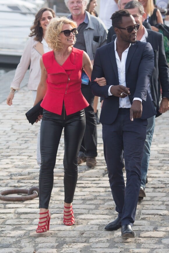 Alexandra Lamy et Sydney Gallonde, lors du 17e Festival de fiction TV de La Rochelle, le 11 septembre 2015.