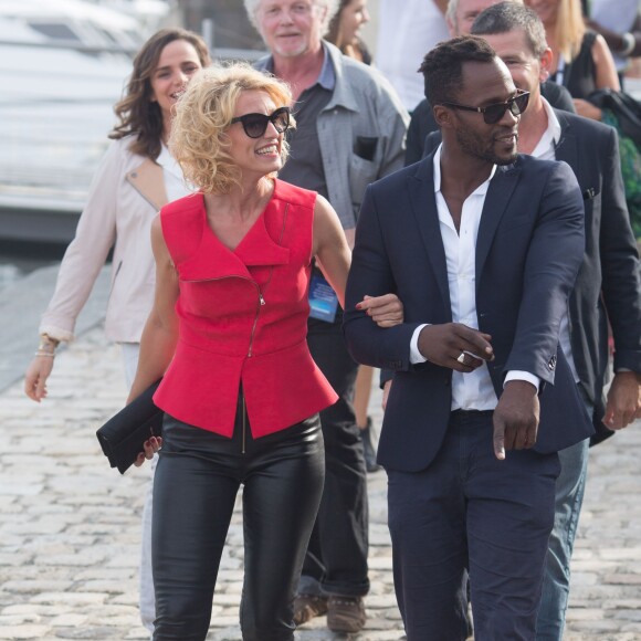 Alexandra Lamy et Sydney Gallonde, lors du 17e Festival de fiction TV de La Rochelle, le 11 septembre 2015.