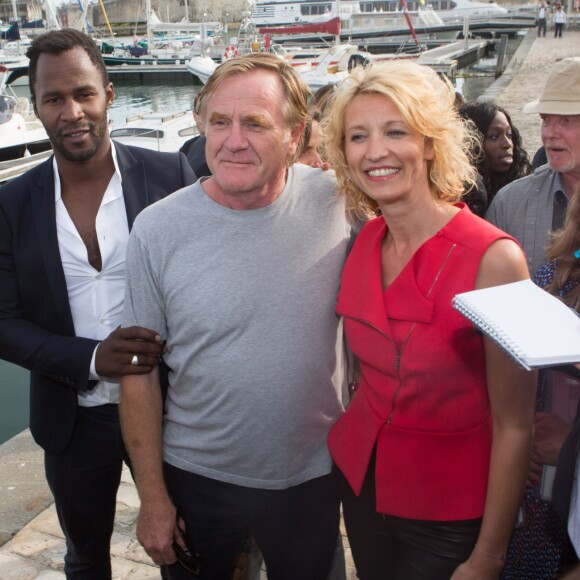 Sydney Gallonde et Alexandra Lamy, lors du 17e Festival de fiction TV de La Rochelle, le 11 septembre 2015.