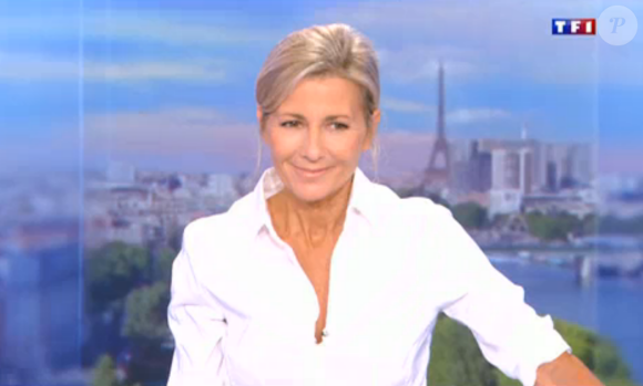 Claire Chazal dans son dernier JT de 20h sur TF1, le dimanche 13 septembre 2015.