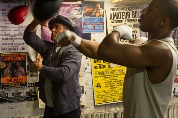 Michael B. Jordan et Sylvester Stallone dans Creed.