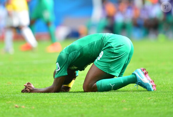 Yaya Touré durant la coupe du monde au Brésil, en juin 2015, alors que la Côte d'Ivoire affronte la Colombie 