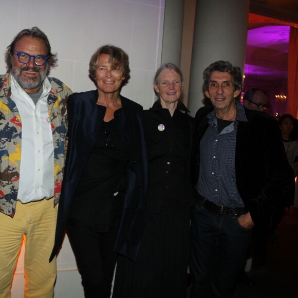 Marie-Christiane Marek, Dominique Issermann, Oliviero Toscani, guest, Michel Klein - Soirée des 50 ans de la vie parisienne de Kenzo Takada au Pré Catelan à Boulogne le 17 septembre 2015.