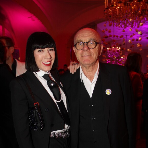 Chantal Thomass et son mari Michel Fabian - Soirée des 50 ans de la vie parisienne de Kenzo Takada au Pré Catelan à Boulogne le 17 septembre 2015.