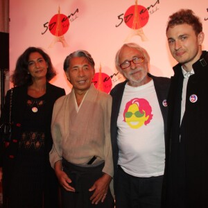 Kenzo Takada, Pierre Richard avec sa femme Ceyla Lacerda et son petit fils Arthur - Soirée des 50 ans de la vie parisienne de Kenzo Takada au Pré Catelan à Boulogne le 17 septembre 2015. Kenzo Takada attending Kenzo's 50 Years of Life in Paris anniversary party at the Pre Catelan in Boulogne, France on September 17, 2015.17/09/2015 - Boulogne