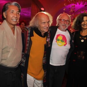 Kenzo Takada, Ivry Gitlis, Pierre Richard et sa femme Ceyla Lacerda - Soirée des 50 ans de la vie parisienne de Kenzo Takada au Pré Catelan à Boulogne le 17 septembre 2015.