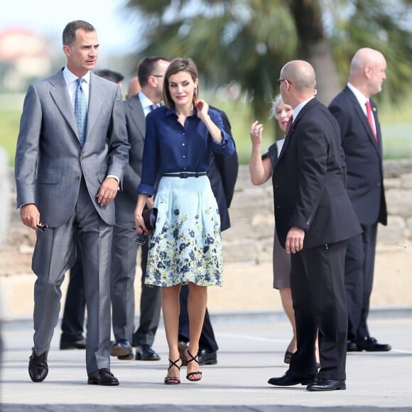 Le roi Felipe VI et la reine Letizia d'Espagne en visite à Saint Augustine en Florire, aux États-Unis le 18 septembre 2015.