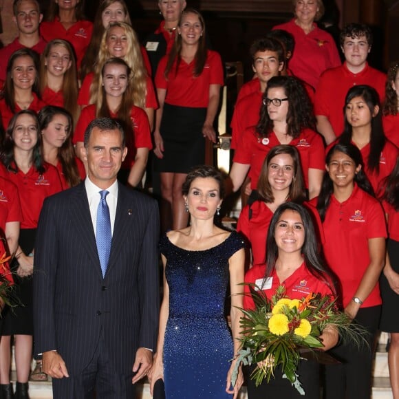 Le roi Felipe et la reine Letizia d'Espagne au dîner inaugural du 20e Forum hispano-américain à Saint Augustine le 18 septembre 2015.