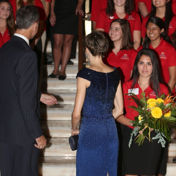 Letizia d'Espagne au dîner inaugural du 20e Forum hispano-américain à Saint Augustine le 18 septembre 2015.