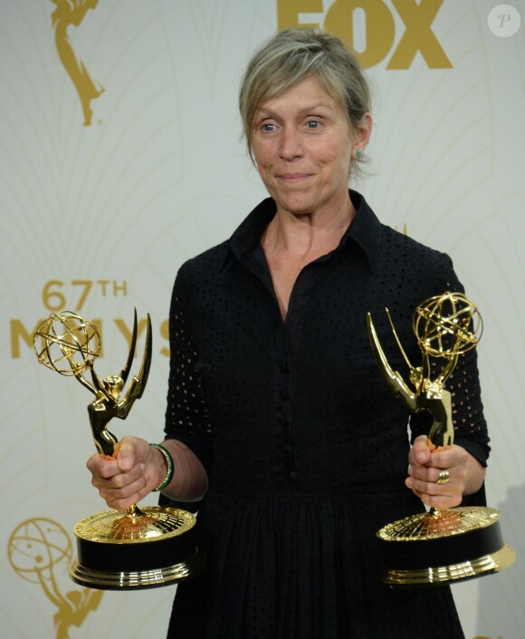 Frances McDormand à la 67e cérémonie des Emmy Awards au Microsoft Theatre, à Los Angeles le 20 septembre 2015.
