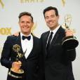 Mark Burnett et Carson Daly à la 67e cérémonie des Emmy Awards au Microsoft Theatre, à Los Angeles le 20 septembre 2015.