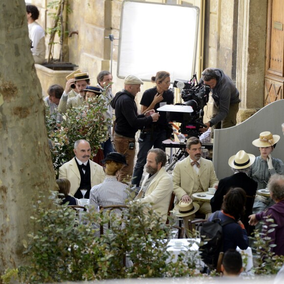 Exclusif - Tournage à Aix-en-Provence le 10 septembre du film "Cézanne et moi" de Danièle Thompson, avec Guillaume Canet dans le rôle de l'écrivain Emile Zola et Guillaume Gallienne dans celui du peintre aixois Paul Cézanne.