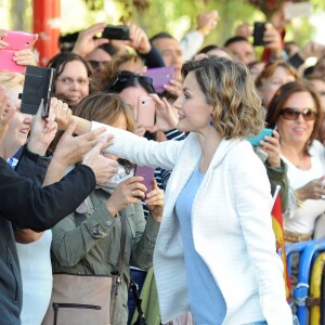 Letizia d'Espagne inaugurait l'année scolaire 2015-2016 à Palencia, en visite à l'école primaire Marques de Santillana, le 21 septembre 2015.